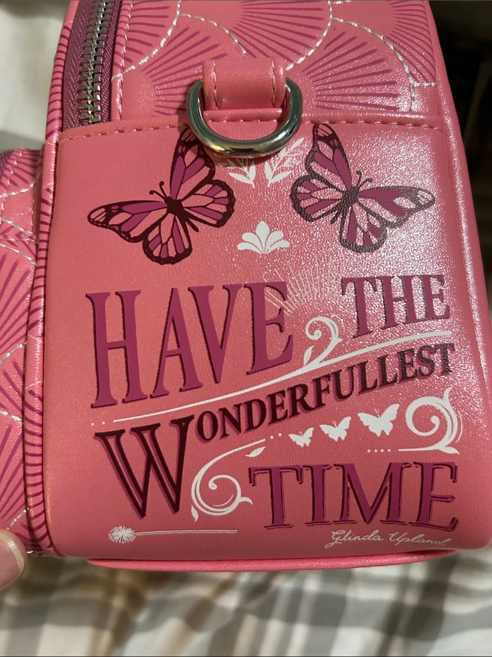 Loungefly Pink 'Wicked' Embossed Shell Mini Backpack